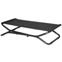 PawHut Cama Elevada para Cães Dobrável Cama para Animais de Estimação Pequenos e Médios com Tecido de Malha Respirável Estrutura de Aço para Interior e Exterior 92x56,5x19,5cm Preto(m-11)