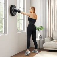 SPORTNOW Trener bokserski z funkcją muzyki, Bluetooth, migające punkty, montaż na ścianie, skóra ekologiczna, Czarny(m-2)