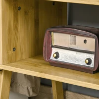 HOMCOM Comodino Multiuso Tavolino da Divano in Bambù, Design Aperto, 43x32.5x42cm(m-8)