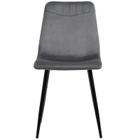 Ensemble de 4 rembourrés Chaises de salle à manger en velours avec Dossier, Structure en Métal et design ergonomique, Gris(m-7)