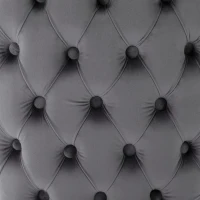 Set aus 6 gepolsterten Esszimmerstühlen mit Knopfheftung und Metallnieten, Samtoptik, Grau(m-9)
