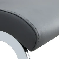 Set aus 4 modernen und ergonomischen Esszimmerstühlen mit hoher Rückenlehne aus Kunstleder und Stoff in Leinenoptik, Grau(m-10)