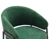 Chaise de Salle à Manger Moderne en tissu de sherpa avec Accoudoirs et Dossier Ergonomique, Pieds en Métal, rembourré Chaises, Vert foncé(m-4)