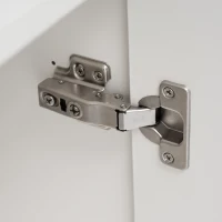 Crédence Élégante avec 2 Portes et 3 Tiroirs, Étagère Réglable, Meuble de Rangement pour Chambre à Coucher, Blanc Crème(m-8)