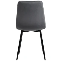 Ensemble de 4 rembourrés Chaises de salle à manger en velours avec Dossier, Structure en Métal et design ergonomique, Gris(m-4)