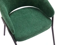 Chaise de Salle à Manger Moderne en tissu de sherpa avec Accoudoirs et Dossier Ergonomique, Pieds en Métal, rembourré Chaises, Vert foncé(m-5)
