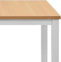 Bureau Informatique Moderne pour Bureau et Gaming, Structure en Acier Chromé et Pieds Réglables, Couleur Naturelle(m-5)