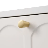 Coiffeuse et Commode moderne avec 2 tiroirs, Structure en Métal et Surface en Aggloméré, 100x76,5x45 cm, Blanc Crème(m-6)