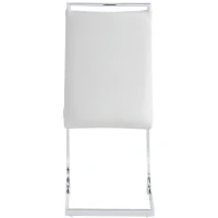 Set aus 6 modernen und ergonomischen Esszimmerstühlen mit hoher Rückenlehne aus Kunstleder und Stoff in Leinenoptik, Weiß(m-5)