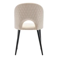 Ensemble de 4 rembourrés Chaises de salle à manger hors de velours avec diamanté Dossier et structure en métal, Beige(m-9)