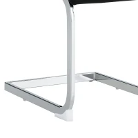 Set aus 4 modernen und ergonomischen Esszimmerstühlen mit hoher Rückenlehne aus Kunstleder und Stoff in Leinenoptik, Schwarz(m-12)