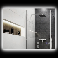 Oglindă de Baie LED, 80x60x4 cm, Transparent