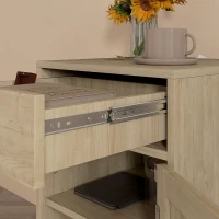 Lot de 2 tables de chevet avec placard et étagère porte rotin tissé 1 tiroir design bohème - 40 x 40 x 68,5 cm naturel(m-9)