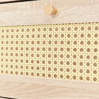 Plus élégant Armoire à tiroirs en rotin avec 3 tiroirs, protection contre la poussière, 79,5x48,6x48,5 cm pour Chambre à coucher, Couleur Naturelle(m-7)