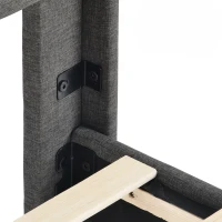 Bettgestell 140x200 Modernes Doppelbett mit Lattenrost und gepolstertem Kopfteil für moderne Schlafzimmer Dunkelgrau(m-7)