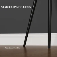 HOMCOM Set 2 Scaune Tapițate în Stil Nordic cu Brațe și Picioare din Oțel pentru Sufragerie, 54x57x80 cm, Negru(m-6)