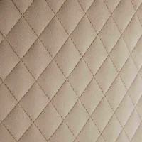 Set aus 2 gepolsterten Esszimmerstühlen in Samtoptik, Design mit Knopfheftung, 50x46x91 cm, Hellbraun(m-10)