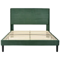 Struttura Letto Matrimoniale con piedini antiscivolo e Rete a Doghe, in Velluto, Spazio sotto il letto,140x200 Verde(m-10)