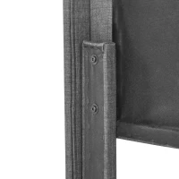 Letto Matrimoniale con Testiera Imbottita e rete a Doghe, Lino, 140x200 cm, con Materasso, Grigio(m-11)