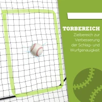 HOMCOM Odbijacz Baseballowy z Wieloletnią Wytrzymałością, Metalowa Rama, Zielona Strefa Trafienia, 174W x 123S x 90G cm(m-4)