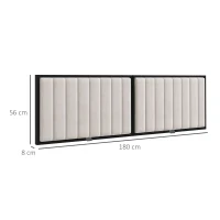 HOMCOM Tablie Tapitata cu Catifea Pentru Dormitor Crem(m-3)