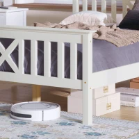 Lit simple, design minimaliste, charge maximale 120 kg, sans matelas, 90x200 cm, Blanc(m-6)