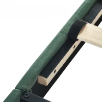 Letto Singolo con Rete a Doghe, Design Moderno, Testiera Imbottita in Velluto, Piedini Antiscivolo, 96x209x111 cm, Verde(m-8)