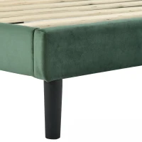 Struttura Letto Matrimoniale con piedini antiscivolo e Rete a Doghe, in Velluto, Spazio sotto il letto,140x200 Verde(m-9)