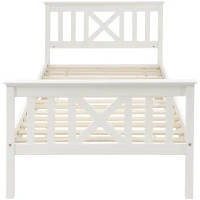 Lit simple, design minimaliste, charge maximale 120 kg, sans matelas, 90x200 cm, Blanc(m-2)