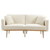 Divano a 3 posti, Divano Letto Regolabile, Comodo per Sedersi o Dormire, per Soggiorno e Camera da Letto, Bianco(m-2)