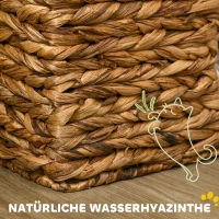 PawHut Drapak dla Kota z Wieżą, 3 Poziomy, Zdejmowane Poduszki, Otwory Drzwiowe, Hiacynt Wodny, Jasnobrązowy(m-5)