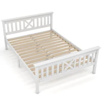 Bettgestell 140x200 Doppelbett mit Stauraum und Lattenrost, easy zu montieren, Weiß(m-2)