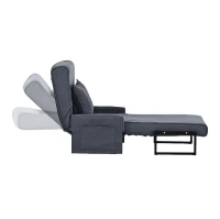 Poltrona Letto 3 in 1, Divano Letto, Chaise Longue Trasformabile, per camere da letto e soggiorni, Grigio(m-5)
