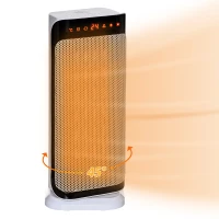 HOMCOM 2000W Electric Heater, PTC Ceramic Portable Fan Heater with Overheating & Tip-Over Protection, 8H Timer, 45° Oscillating Heater for Home, Office, Study, Bedroom(m-1)