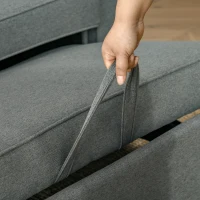 HOMCOM Double Sofa Bed Click Clack Sofa Bed Pull Out Bed with Adjustable Backrest for Living Room and Bedroom Grey(m-8)