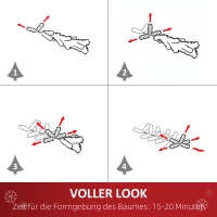 HOMCOM Kunstkerstboom, 630 Takken, 37 Dennenappels, Besneeuwde Punten, Brandvertragend, 180 cm(m-5)