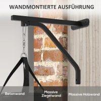 SPORTNOW Worek do boksu, napełniany, z uchwytem ściennym, rękawicami i bandażami, do 60 kg, Czarny(m-6)