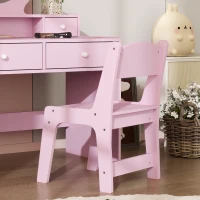 AIYAPLAY Kids Dressing Table Set Kids Make up Table with Stool and Mirror, Storage Drawers, Gift for Aged 3-8(m-8)