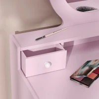 AIYAPLAY Kids Dressing Table Set Kids Make up Table with Stool and Mirror, Storage Drawers, Gift for Aged 3-8(m-9)