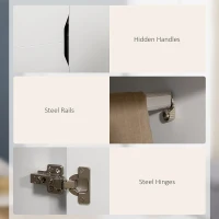 HOMCOM Bedroom Furniture Set, Wardrobe with Hanging Rail, 3 Drawer Chest of Drawers with Cut-out Handles, Grey and White(m-7)