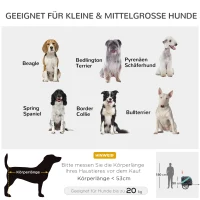 PawHut Haustieranhänger Hundeanhänger Fahrradanhänger bis 20kg klappbar Reflektor Regenschutz Stahl Grau + Grün 130 x 73 x 90cm(m-7)