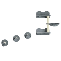 PawHut Conjunto de Prateleiras de Parede para Gatos de 4 Peças com 3 Postes de Sisal Rede e 1 Plataforma para Saltar de 3 Níveis Cinza