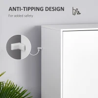 HOMCOM Bedroom Furniture Set, Wardrobe with Hanging Rod, Side Cabinet with Wood Legs, Bedside Table with Drawer, Nature Wood Finish and White(m-5)