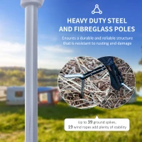 Outsunny 8-Person Camping Tent, Waterproof Family Tent, Tunnel Design, 4 Large Windows, Sleeping Cabins 3000mm Water Column Grey(m-5)