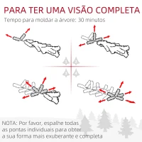 HOMCOM Árvore de Natal Tipo Lápis 210 cm com Base Dobrável e 687 Ramos para  Escritório Verde(m-7)