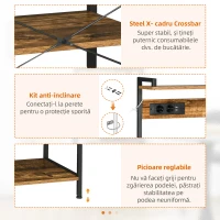 Homcom Raft Bucatarie – Cu Prize, Rafturi & Dulap pentru Microunde(m-7)