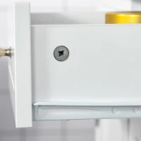 kleankin Dulap de Depozitare Organizator Independent pentru Baie de Podea cu 2 Usi, 2 Sertare si Raft Reglabil, Alb(m-7)