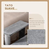 PawHut Escada para Animais de Estimação Escada para Gatos de 3 Degraus com Poste de Arranhar Bola 45x40x48 cm Cinza(m-6)