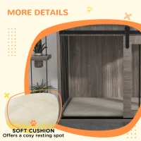 PawHut 98cm Dog Crate Furniture with Removable Cushion for Large Dogs - Brown(m-7)