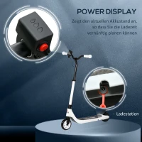 HOMCOM Hulajnoga Elektryczna, Elektryczny Skuter, Zasięg 6 km, dla Dzieci od 6 Lat, Rama Stalowa, Czarno-Biały, 76 x 53 x 95 cm(m-6)